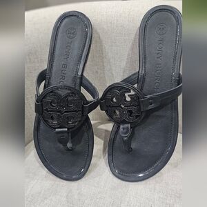 Tory Burch Black Leather Sandals for Women
